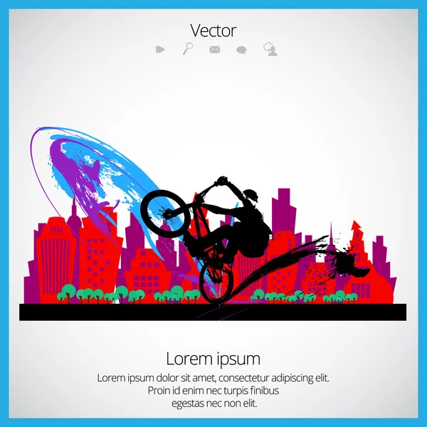 BMX cyklist — Stock vektor