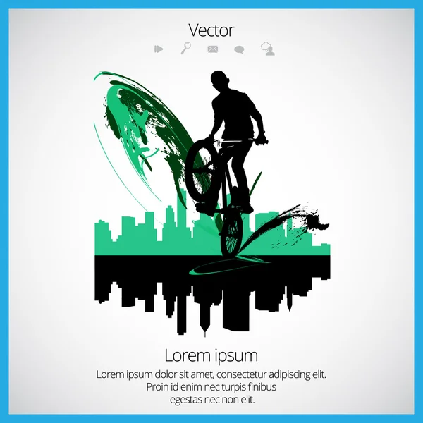BMX cyclist — Stock Vector