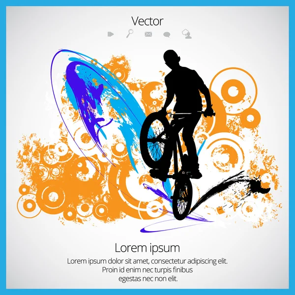 Ciclista BMX — Vector de stock