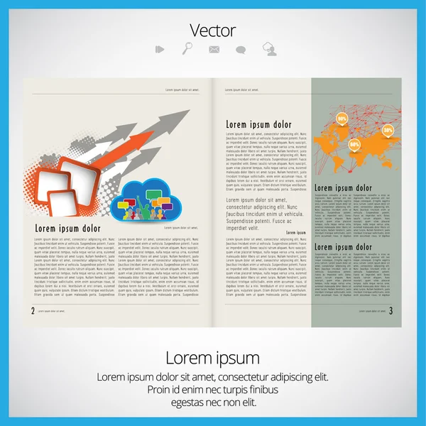 Lay-out magazine — Stockvector