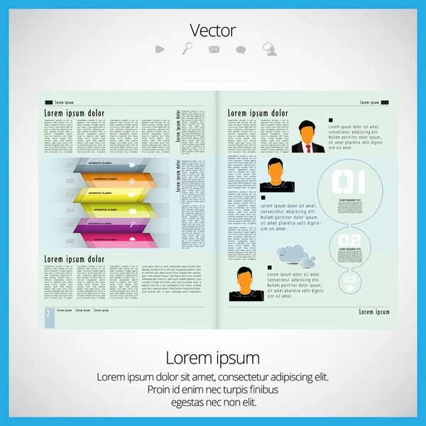 Layout de revista — Vetor de Stock