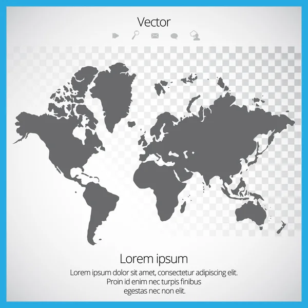 Kaart van de wereld — Stockvector