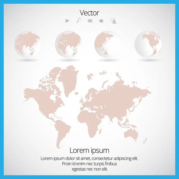 Mapa mundial — Vector de stock