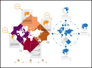 Dünya harita Infographic ile dünya kutsal kişilerin resmi