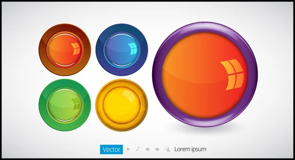 Botón brillante colorido — Archivo Imágenes Vectoriales