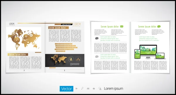 Lay-out open magazine — Stockvector