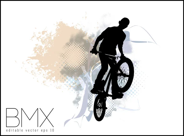 Imagen del ciclista BMX — Vector de stock