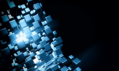 3d mavi küpleri arka plan