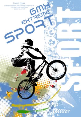 BMX binici illüstrasyon