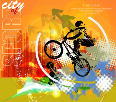 BMX binici illüstrasyon