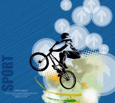 BMX binici illüstrasyon