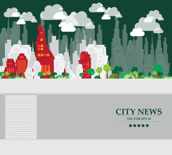 Ciudad paisaje ilustración — Vector de stock
