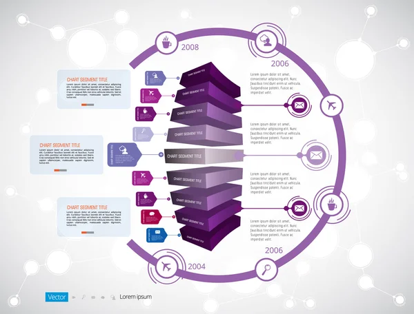 Oś czasu Infografika — Wektor stockowy