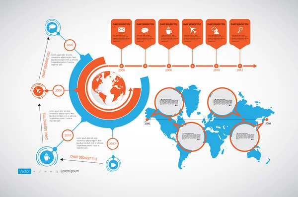 Cronologia Infografica — Vettoriale Stock