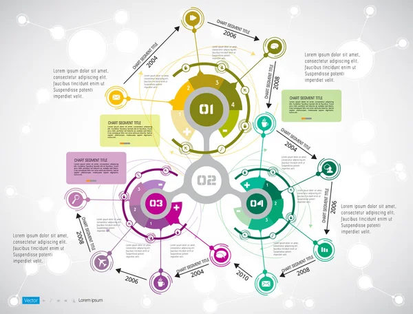 Infografías de línea de tiempo — Vector de stock