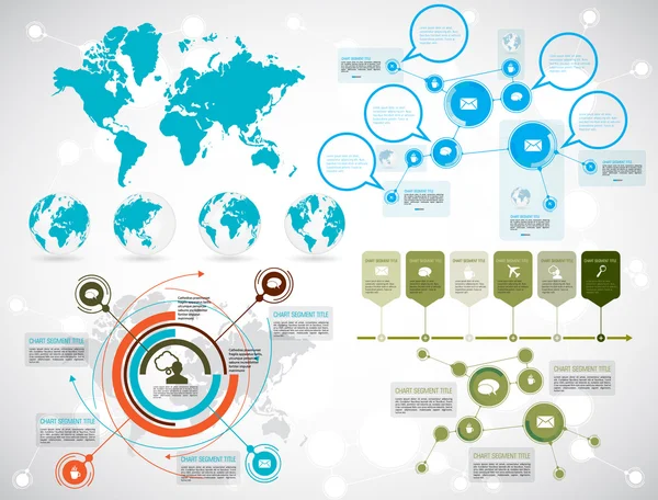 Infografías de línea de tiempo — Vector de stock