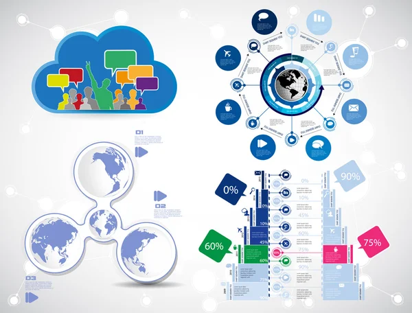 Infografiche sulla linea temporale — Vettoriale Stock