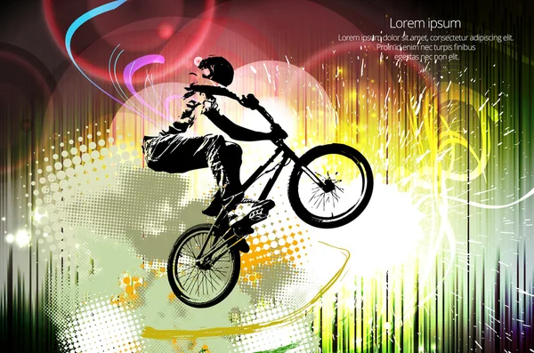 BMX trick illustration — Stock Vector