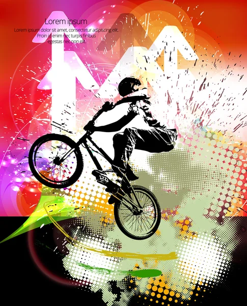 BMX trick illustration — Stock Vector