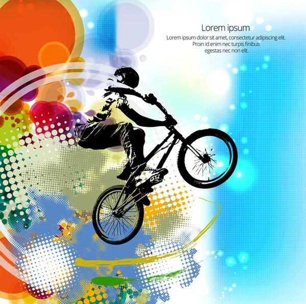 BMX rider illustrazione — Vettoriale Stock