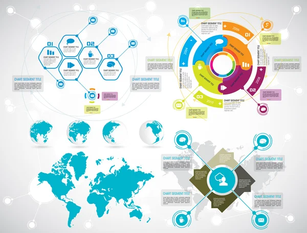 Cronología Infografía — Vector de stock