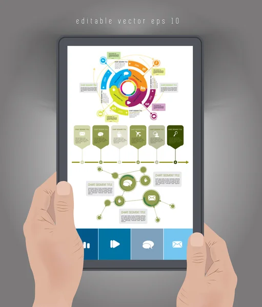 Prezentacja tabletu infographic — Wektor stockowy