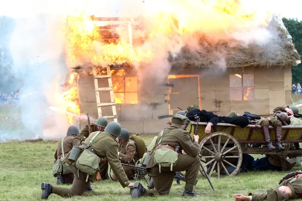 Reconstrucción militar en Polonia — Foto de Stock