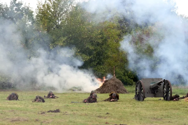 Military reconstruction in Poland — Stock Photo, Image