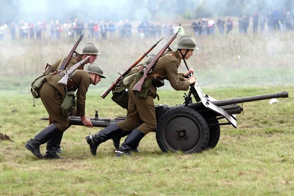 Military reconstruction in Poland — Stock Photo, Image