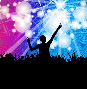 dans eden insanlar illüstrasyon