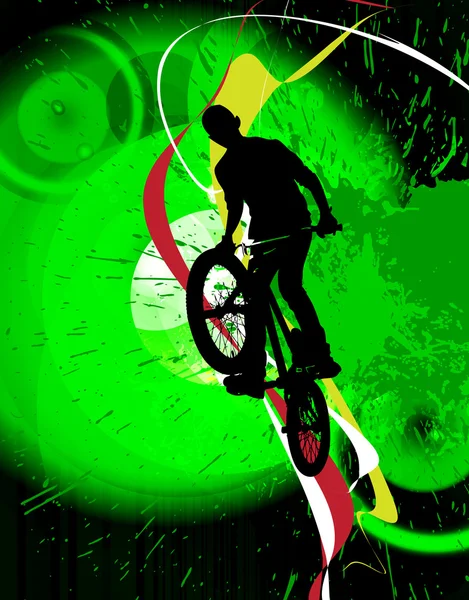 Background design with bmx biker silhouette — Stock Photo, Image