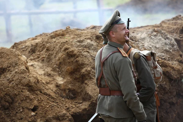 Reconstrução militar em Polonia . — Fotografia de Stock