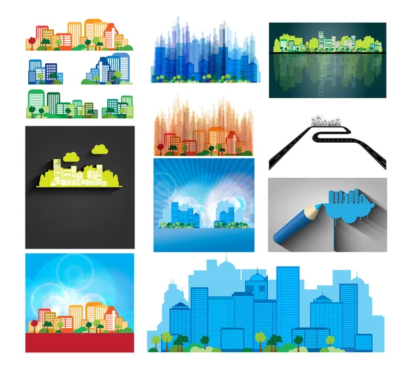 City skyline illustration — Stock Photo, Image