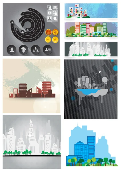 City skyline illustration — Stock Photo, Image