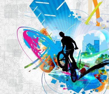BMX binici illüstrasyon