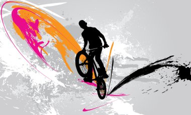 BMX binici illüstrasyon