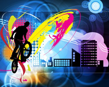 BMX binici illüstrasyon