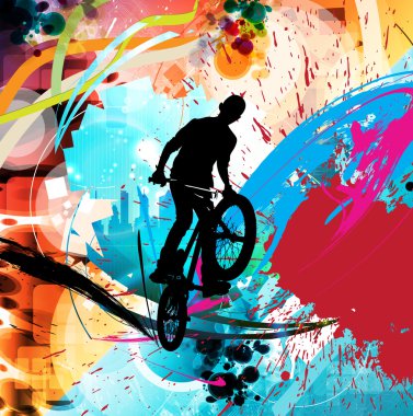 BMX binici illüstrasyon