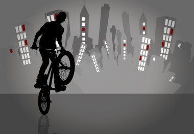 BMX binici illüstrasyon