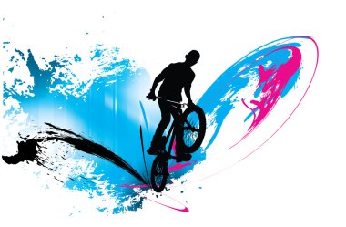 BMX binici illüstrasyon