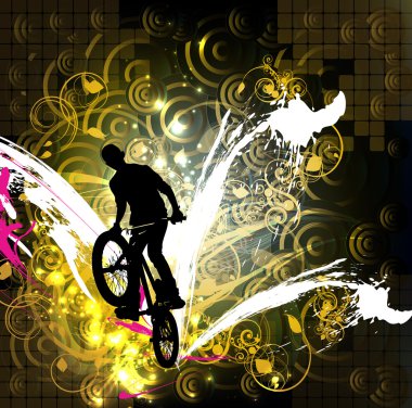 BMX binici illüstrasyon