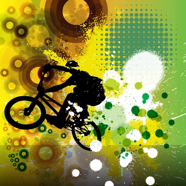自転車の図のバイカー — ストック写真