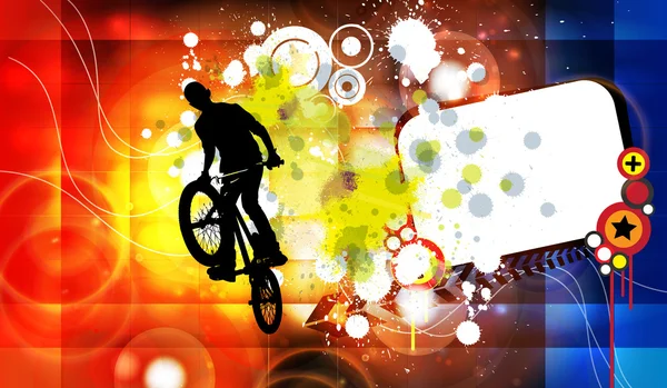 BMX велосипедист ілюстрація — стокове фото