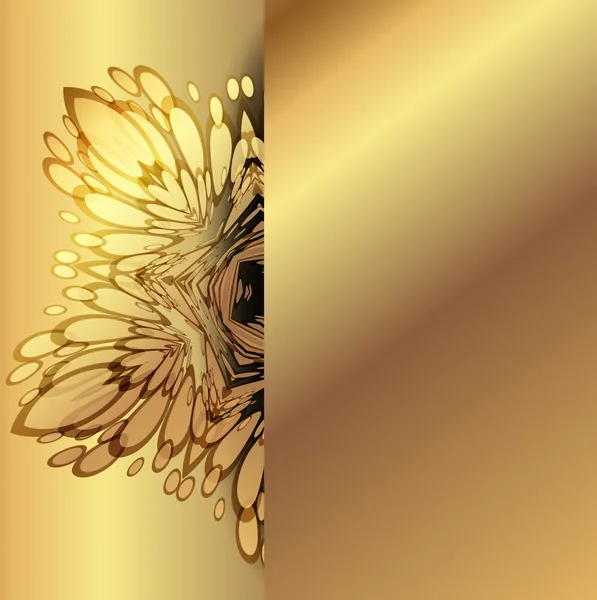 Çiçek süslemeli altın arka plan — Stok fotoğraf