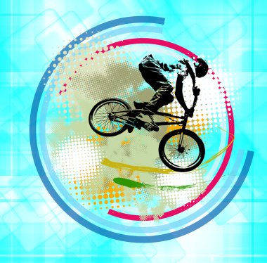 BMX motorcu illüstrasyon