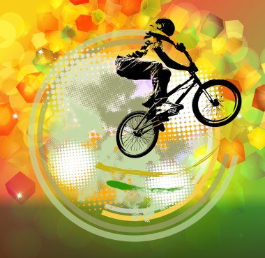 BMX motorcu illüstrasyon
