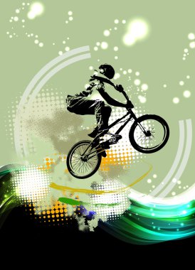 BMX binici illüstrasyon