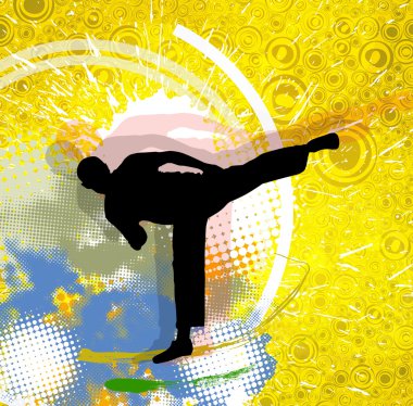 Karate spor illüstrasyon