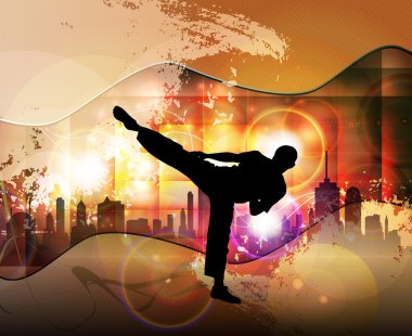 Karate spor illüstrasyon