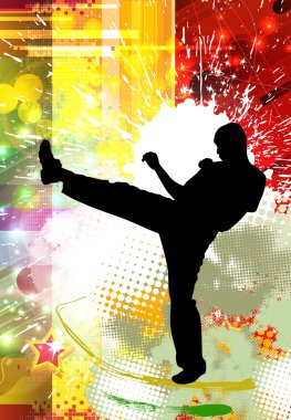 Karate spor illüstrasyon
